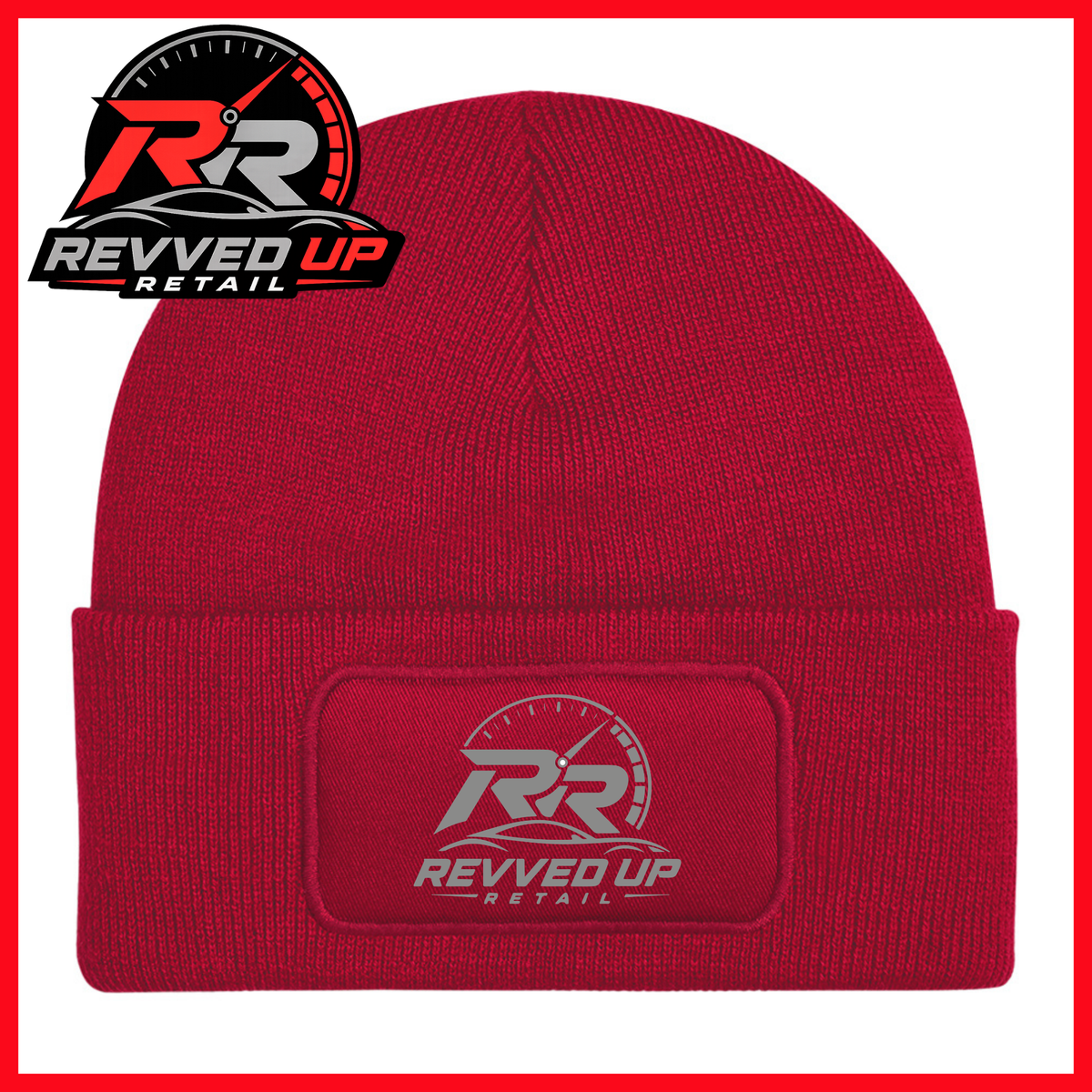 Revved Up Retail Full Logo Beanie Hat - Red