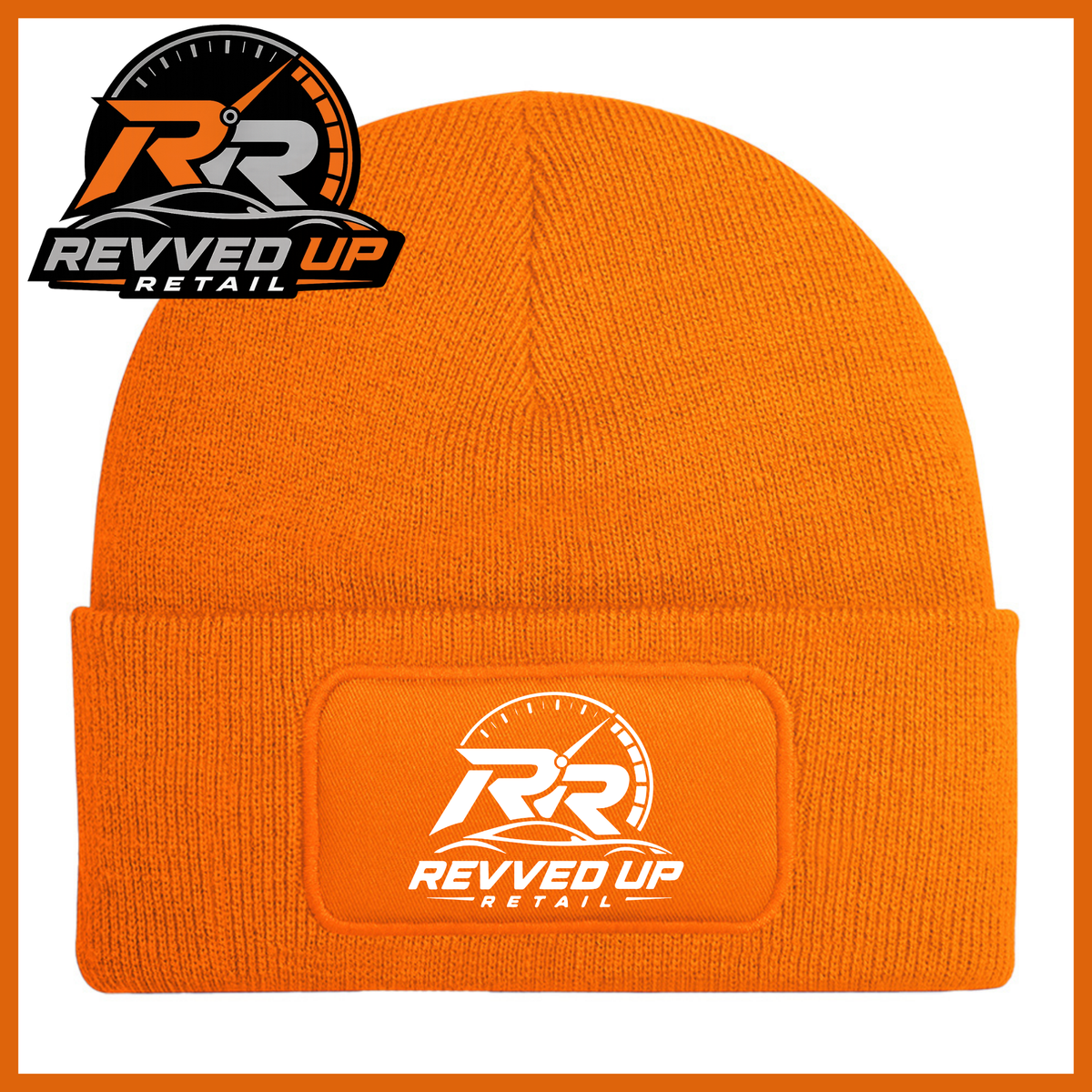 Revved Up Retail Full Logo Beanie Hat - Orange