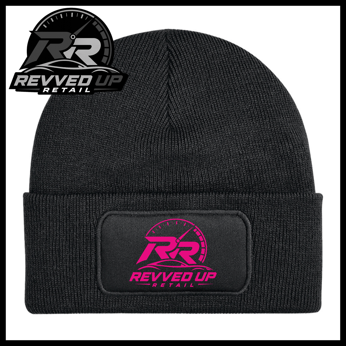 Revved Up Retail Full Logo Beanie Hat - Black