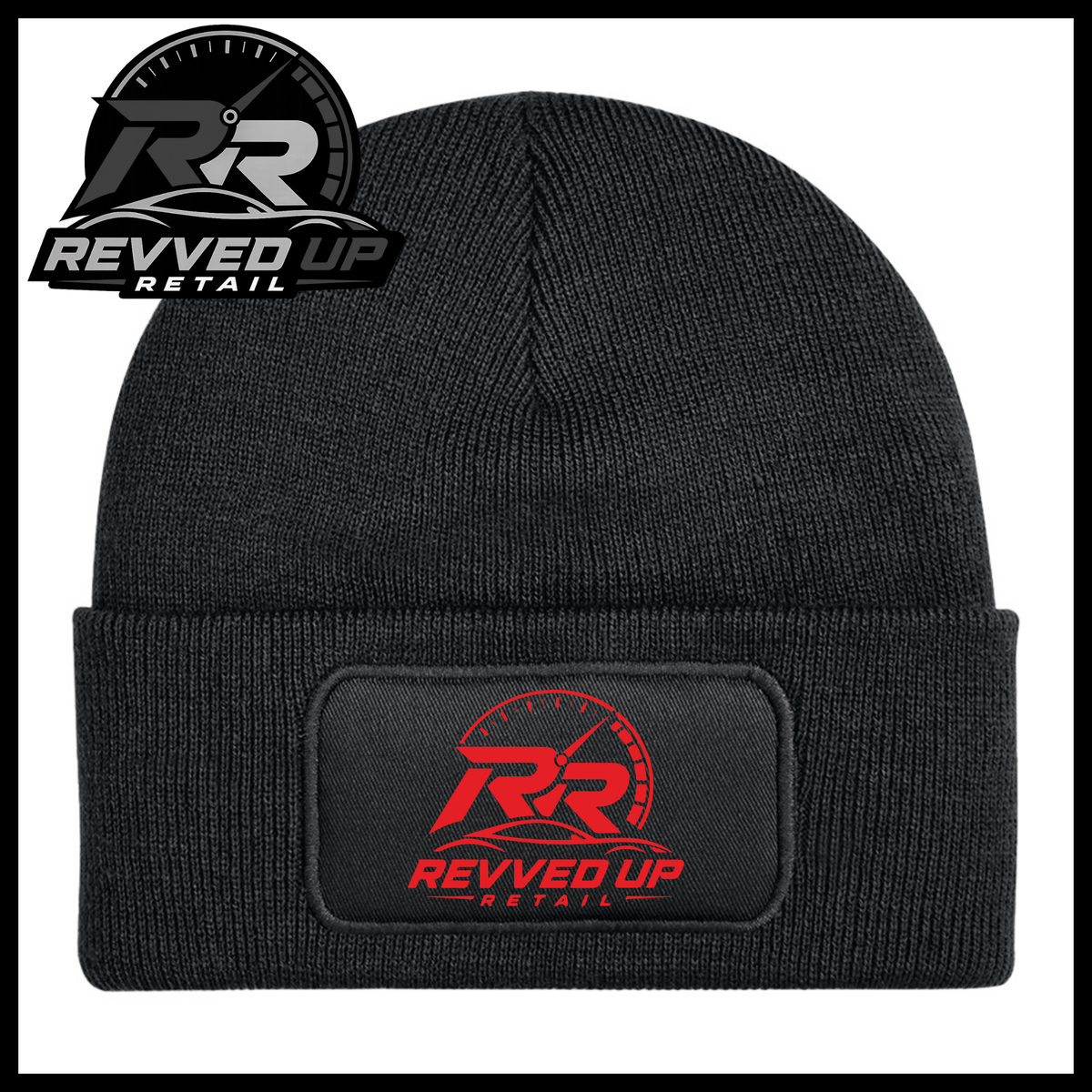 Revved Up Retail Full Logo Beanie Hat - Black