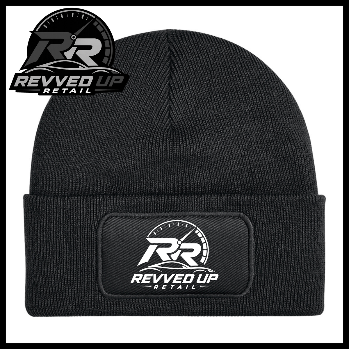 Revved Up Retail Full Logo Beanie Hat - Black