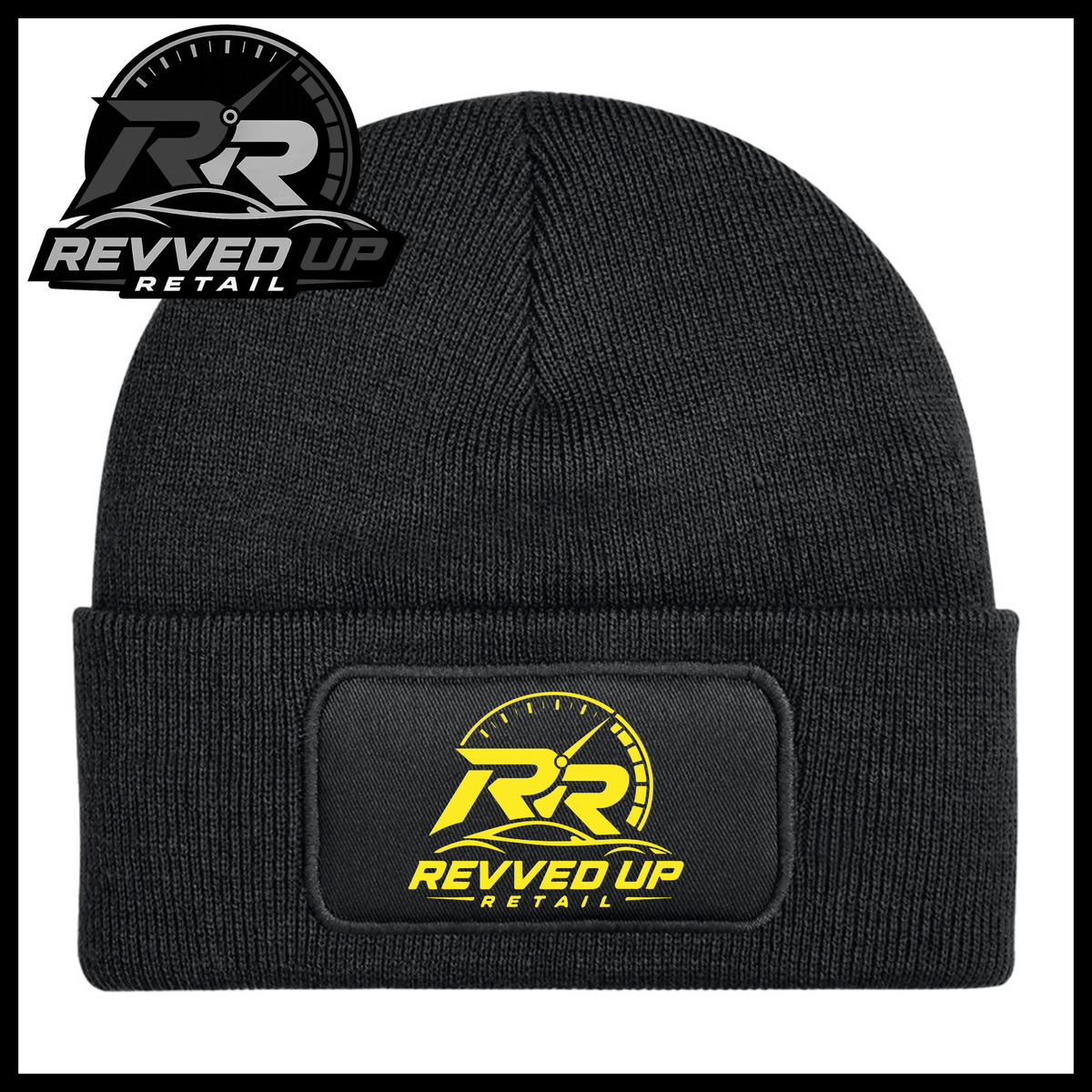 Revved Up Retail Full Logo Beanie Hat - Black