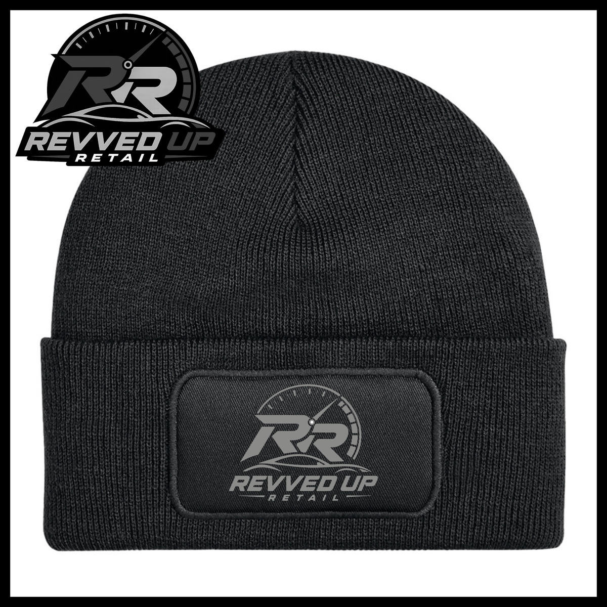 Revved Up Retail Full Logo Beanie Hat - Black