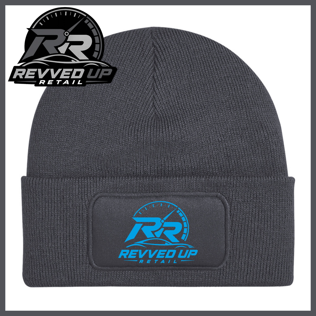 Revved Up Retail Full Logo Beanie Hat - Grey