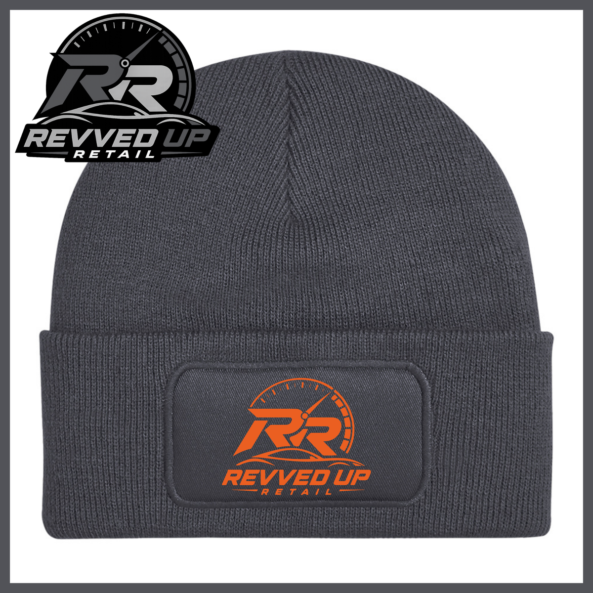 Revved Up Retail Full Logo Beanie Hat - Grey