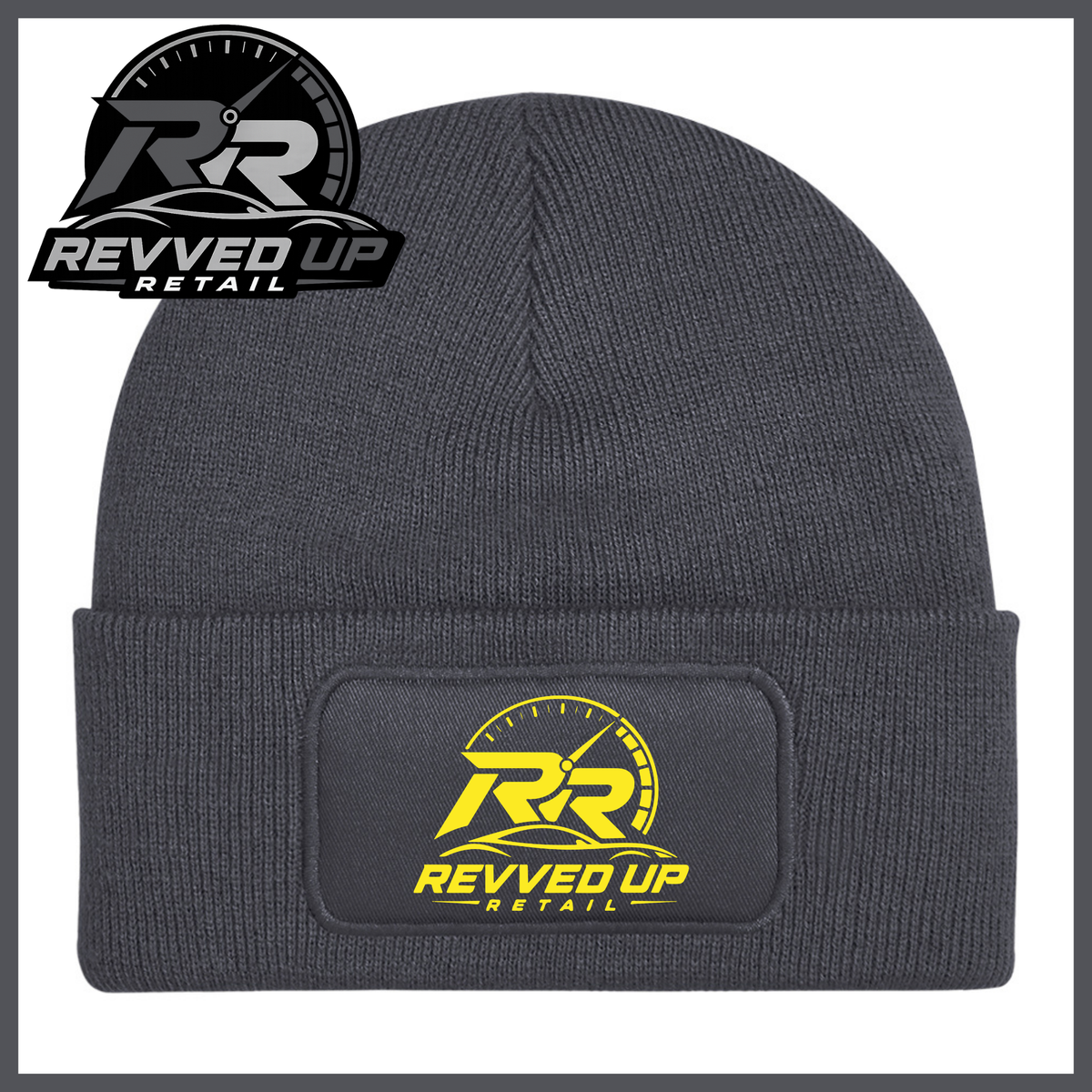 Revved Up Retail Full Logo Beanie Hat - Grey