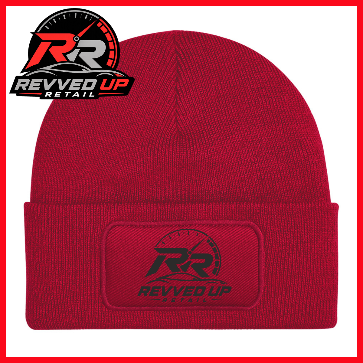 Revved Up Retail Full Logo Beanie Hat - Red