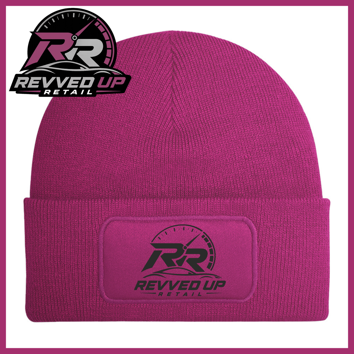 Revved Up Retail Full Logo Beanie Hat - Fuchsia