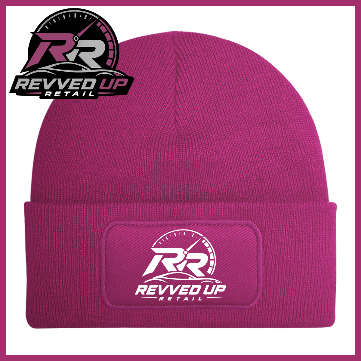 Revved Up Retail Full Logo Beanie Hat - Fuchsia