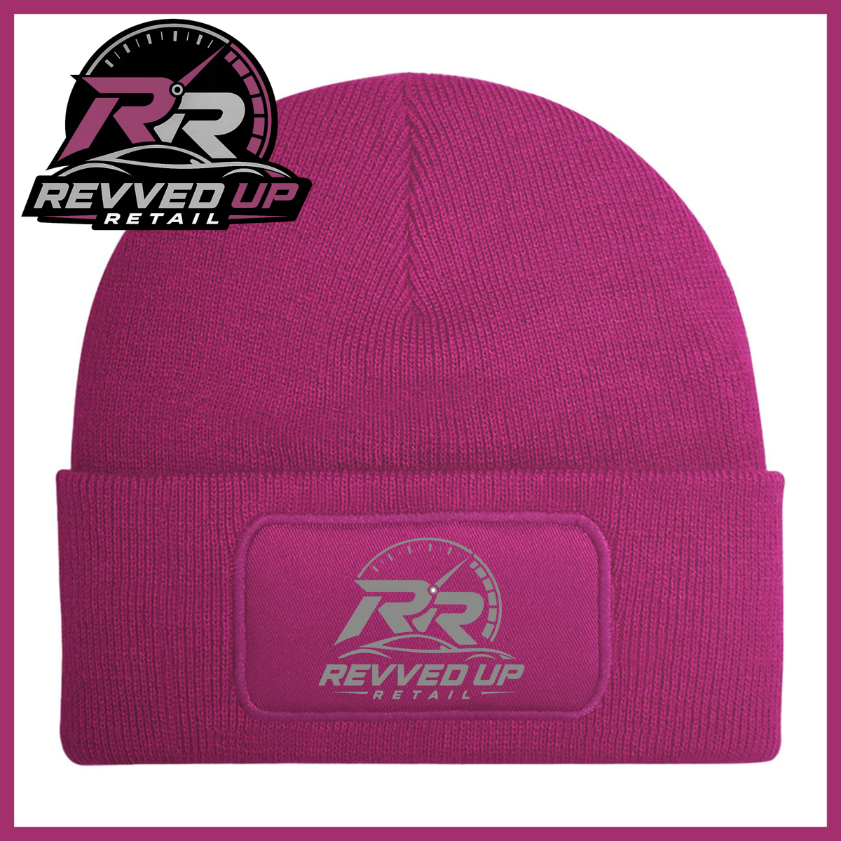 Revved Up Retail Full Logo Beanie Hat - Fuchsia