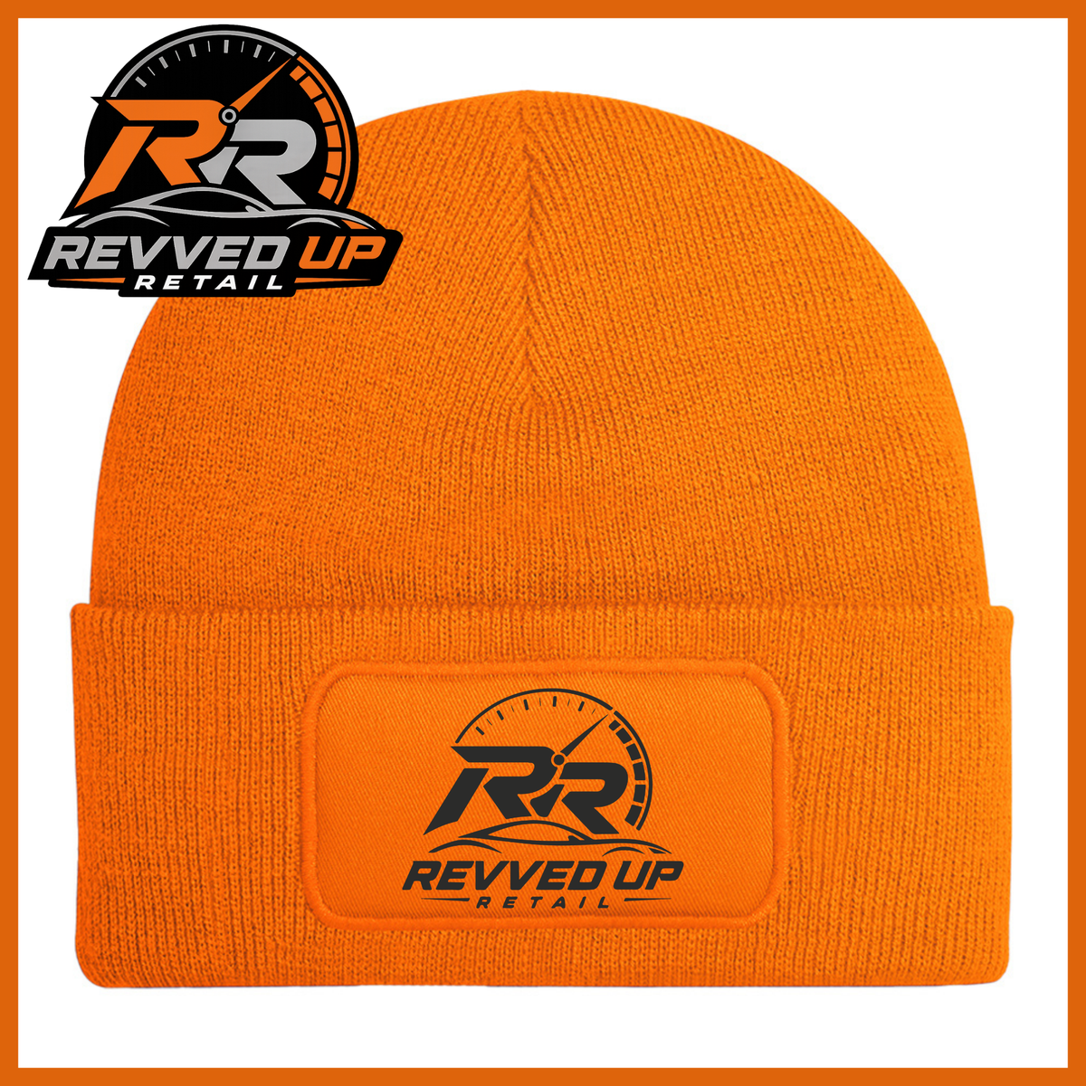 Revved Up Retail Full Logo Beanie Hat - Orange