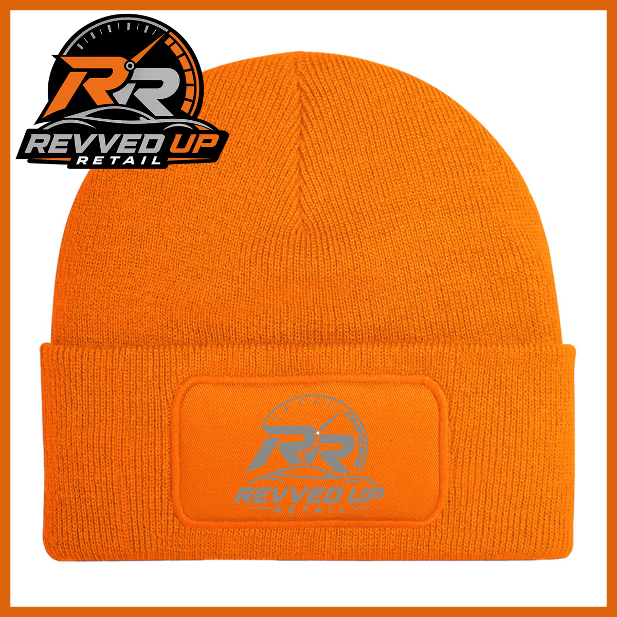 Revved Up Retail Full Logo Beanie Hat - Orange