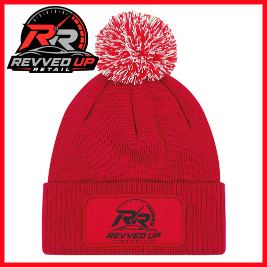 Revved Up Retail Full Logo Pom Pom Hat - Red